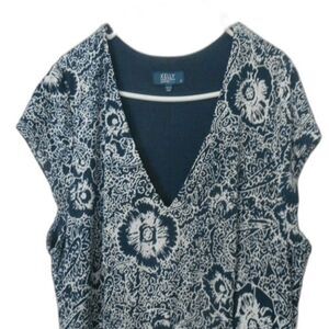 Kelly by Clinton Kelly Hi-Low Maxi dress PL navy floral cap sleeves polyester